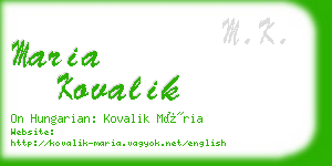 maria kovalik business card